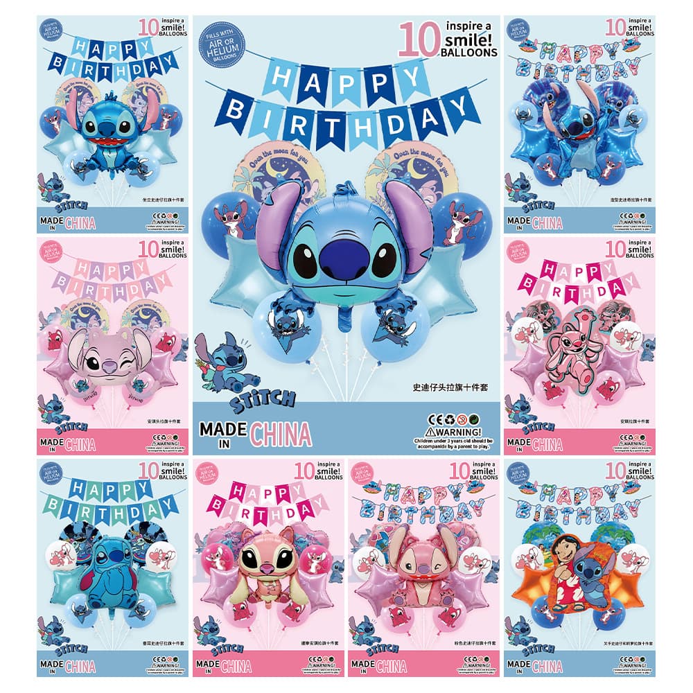 Stitch Lilo & Stitch Theme Balloon Chain Birthday Banner Decoration Party Supplies