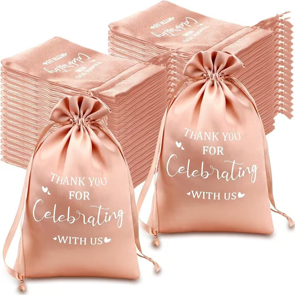 New imitation silk sateen drawstring bags for lingerie, jewelry, and scratch-resistant storage.