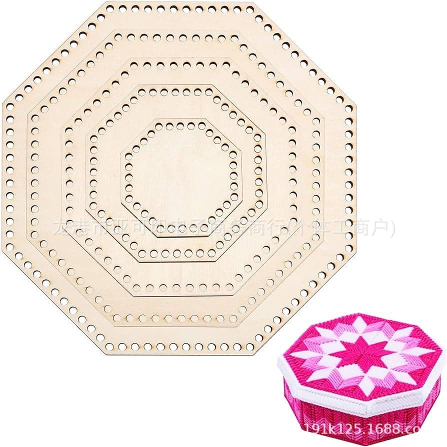 Spot wooden basket bottom wool knitted bag box wooden fixed frame wooden board DIY hand knitted crochet