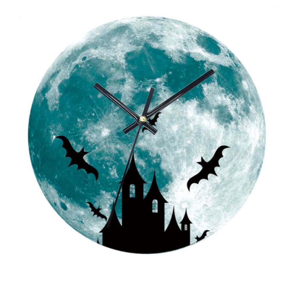 Luminous wall clock cross-border silent clock bat clock living room bedroom round clock one piece drop shipping