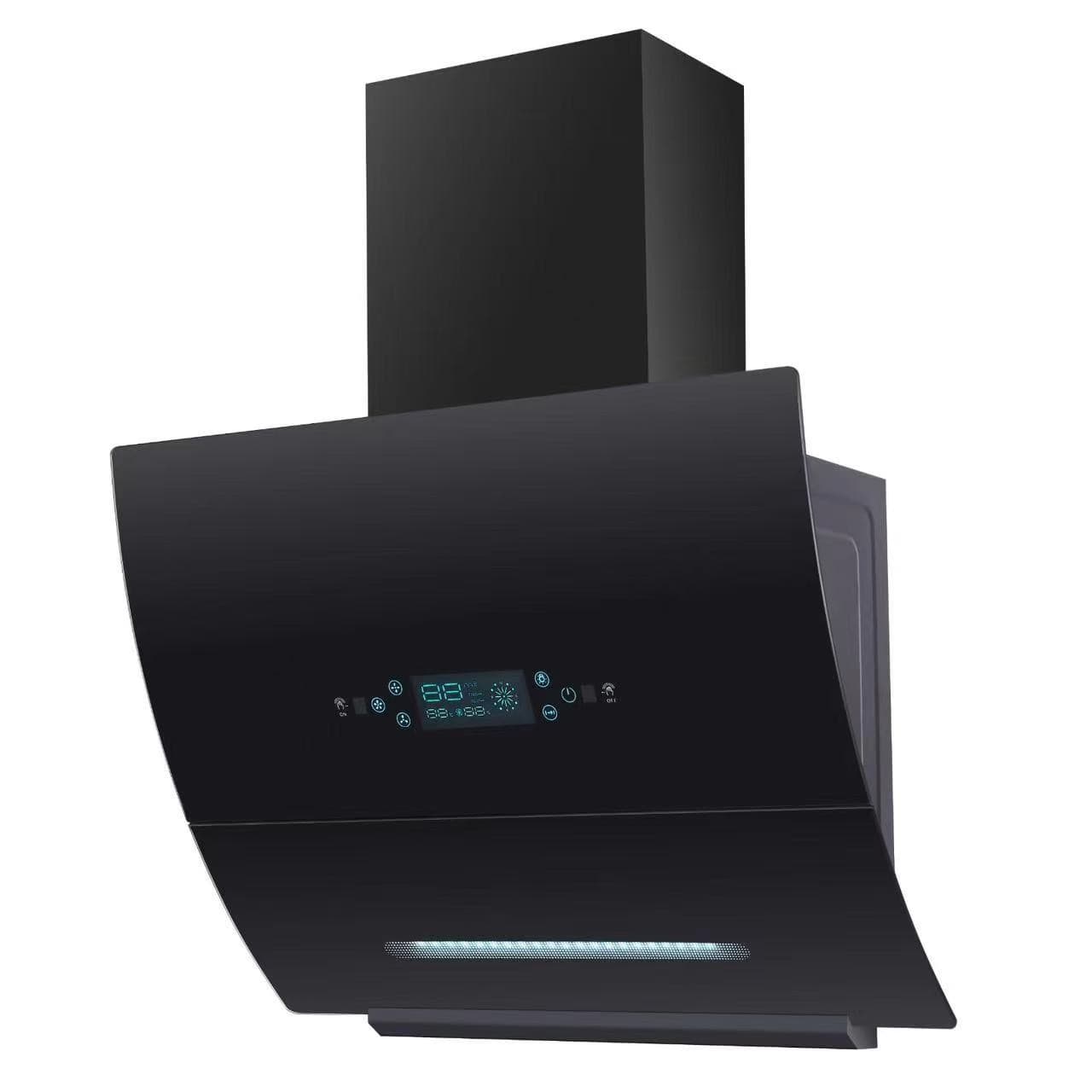Range Hood Smoke Extractor Exhaust Fan Outer Arc Glass 900mm Auto Open/Close Built-in Kitchen Appliance