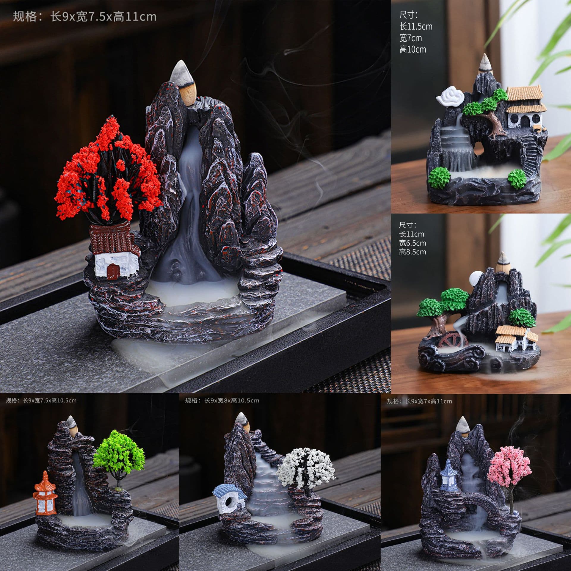 Resin Tower Sandalwood Incense Burner Home Indoor Bedroom Aromatherapy Toilet Deodorant Mosquito Repellent Odor Eliminator