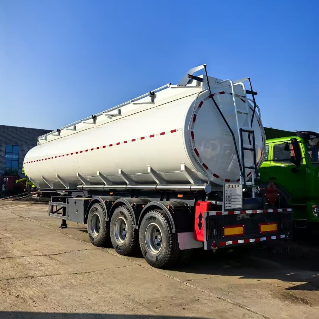 Cross-border 55 cubic meter diesel liquid tanker truck, acid and alkali liquid tanker truck, industrial liquid transport tanker truck.