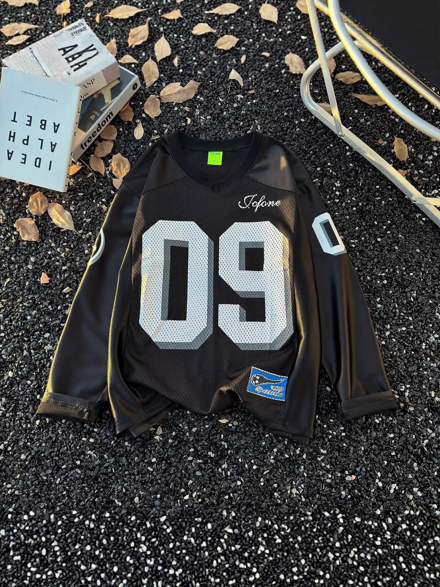 Cross-border temperament ins trend Japanese fashion literary popular new Harajuku lazy American football long-sleeved uniform