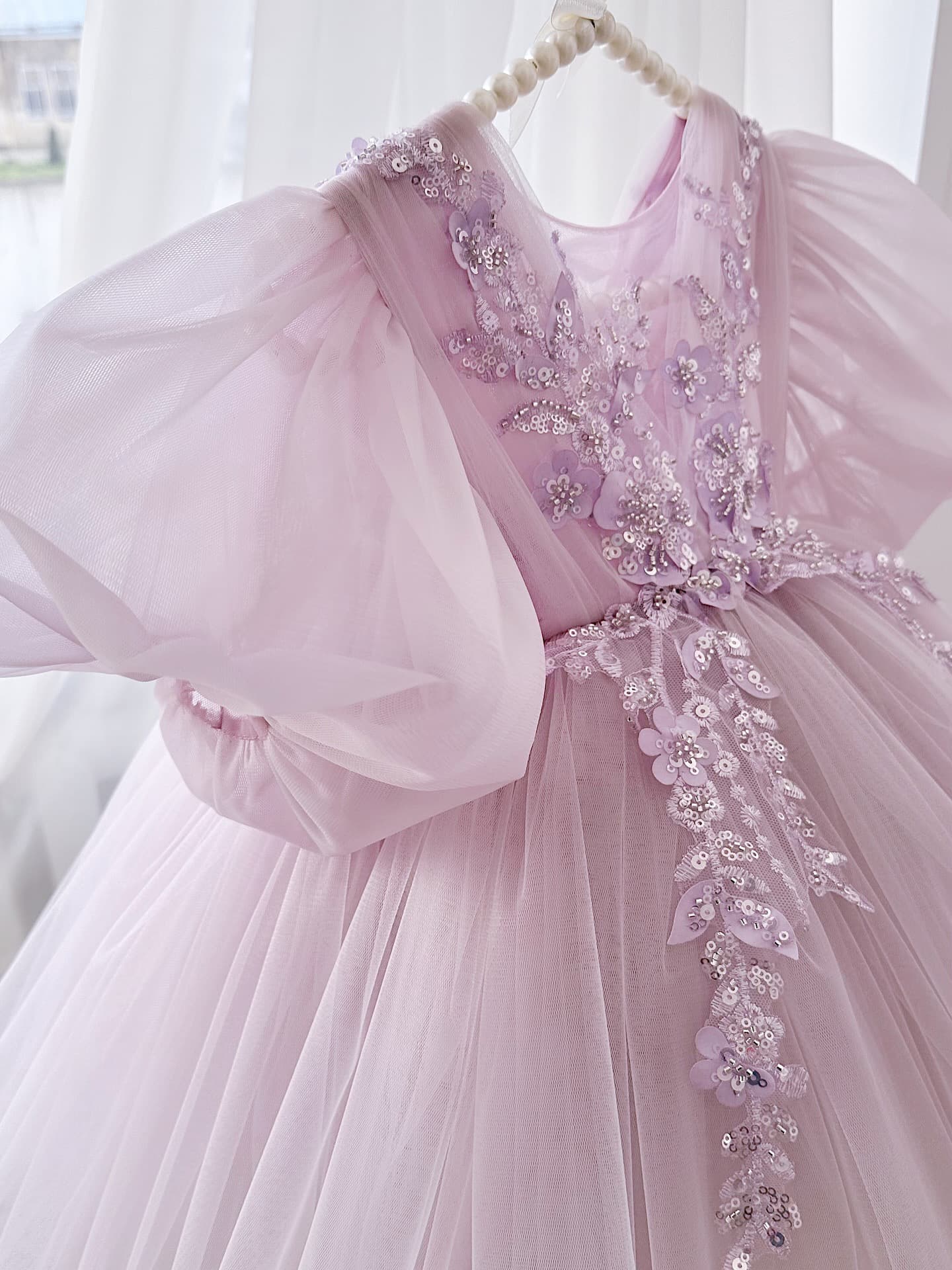 2026 New Girls' First Birthday Dress Piano Performance Host Outfit Children's Birthday Party Wedding Gown