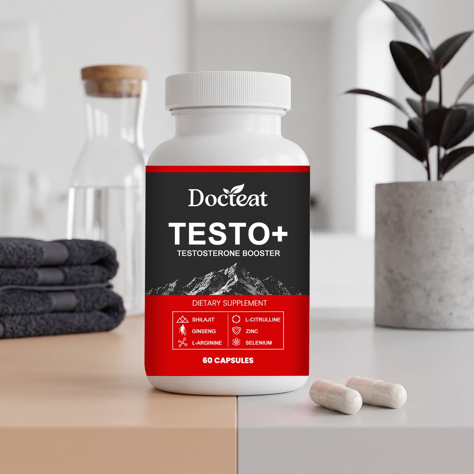 DOCTEAT Men's Vitality Supplement Capsules Support Daily Male Energy and Stamina Nutritional Supplement