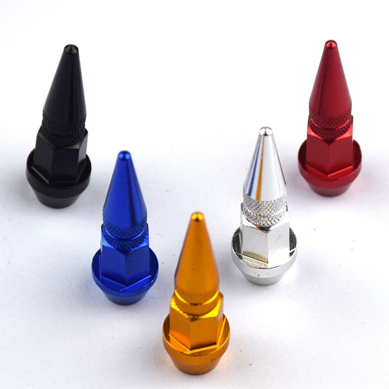 45mm Car Tire Pointed Valve Cap Auto Parts Bullet Valve Core Tire Valve Stem Cap