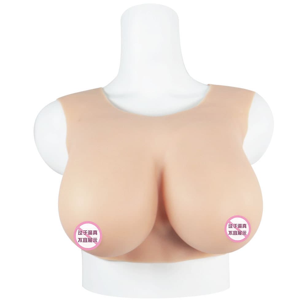 Round Neck Silicone Breast Form with Hollow Back, Breathable Crossdressing Fake Breasts, Summer Cool Style, Drop Shipping