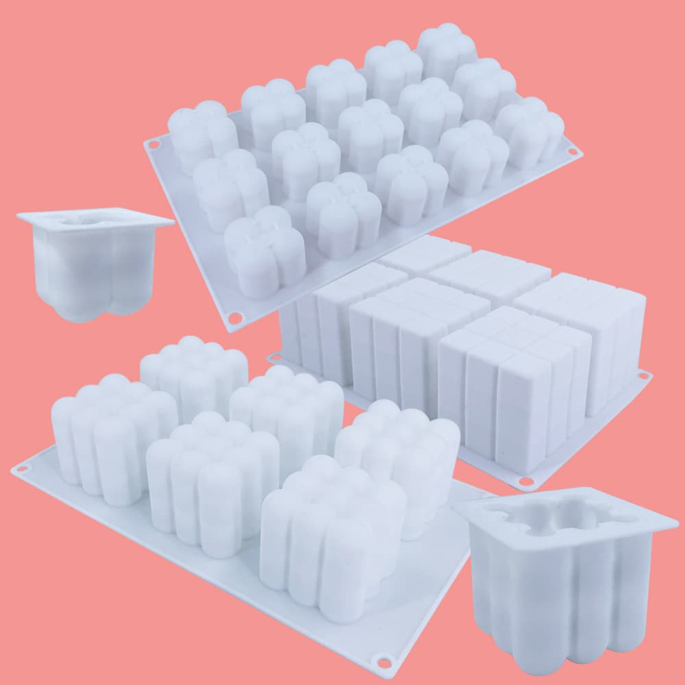 Best-selling Silicone Soybean Mold French Baking 3D Mousse Mold Small Large Magic Cube Candle Aroma Mold
