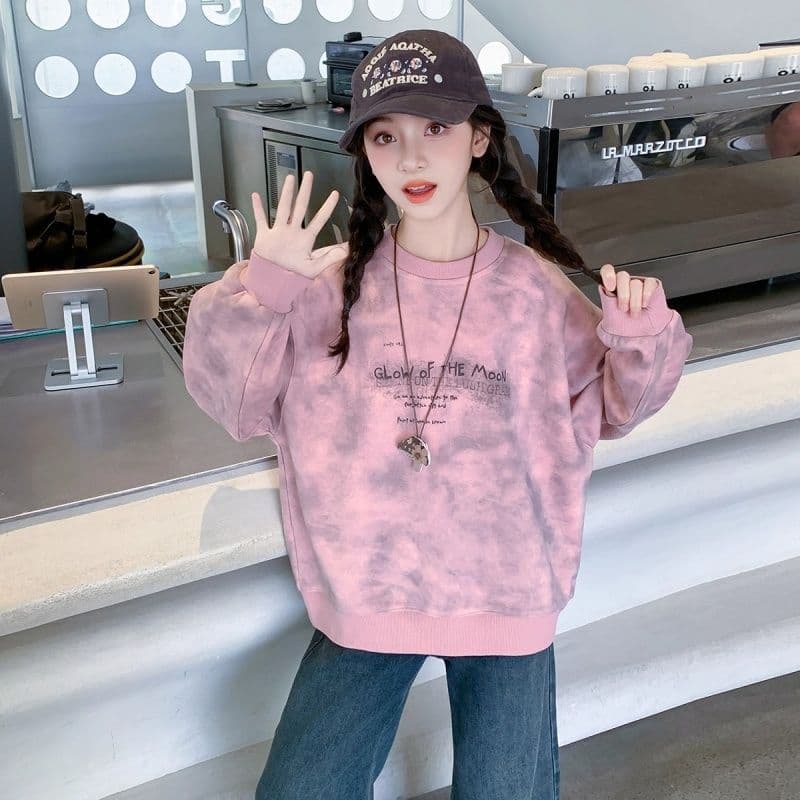 Girls' Hoodie Spring Autumn 2025 New Style Loose Casual Top for Older Girls Kids Long Sleeve Shirt
