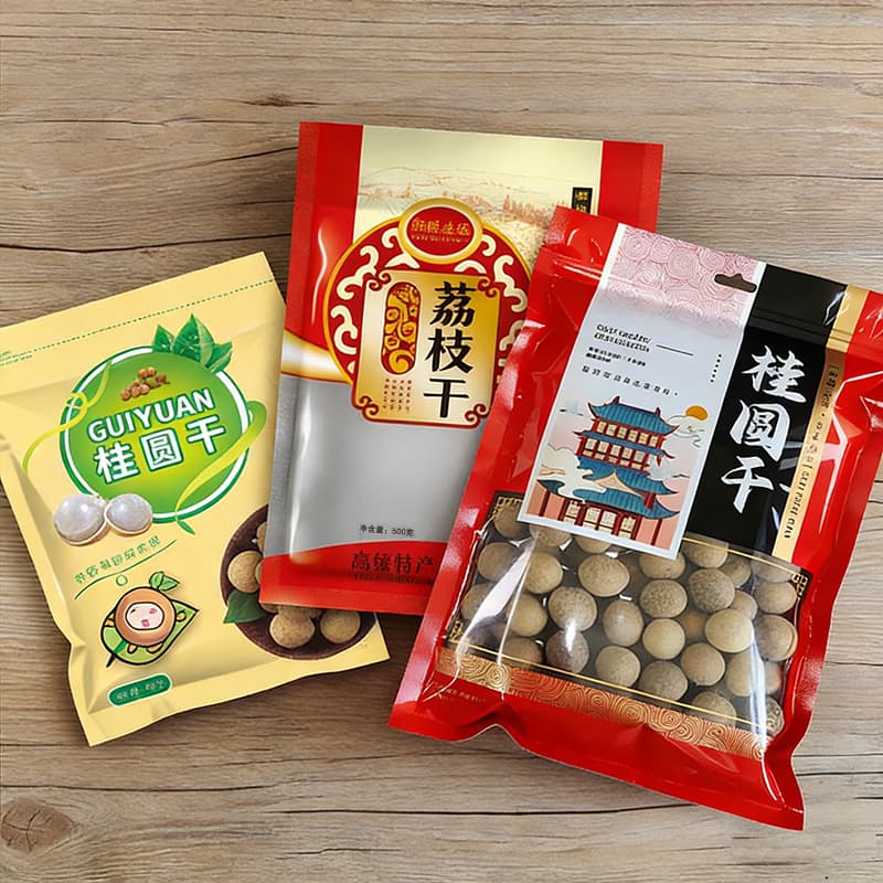 500g Dried Longan Ziplock Bag Resealable Dried Lychee Flat Bottom Bag 1 Jin Dried Longan Food Plastic Packaging Bag