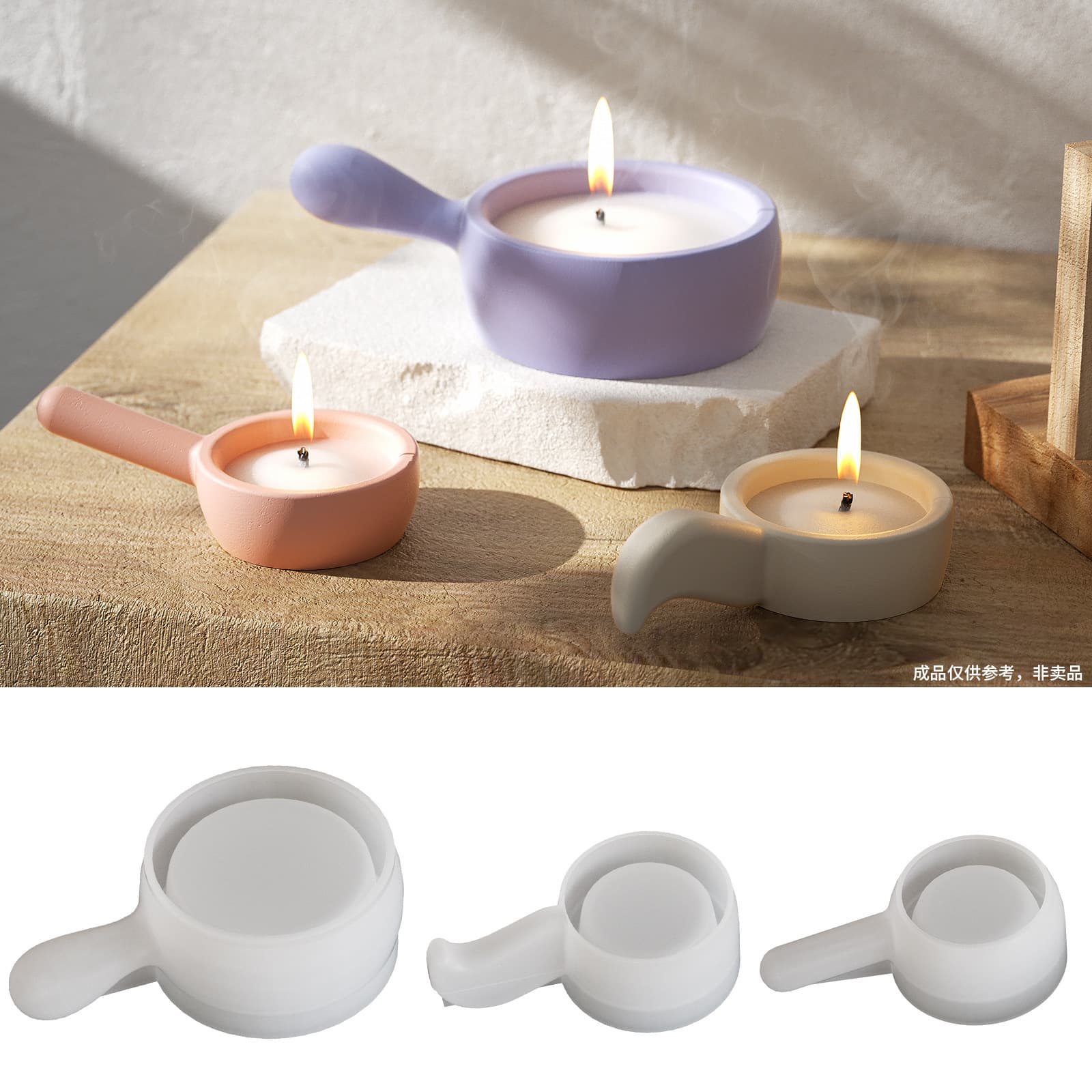 diy glue cement gypsum candle utensil handle candle holder pan candle holder ornament mirror silicone mold