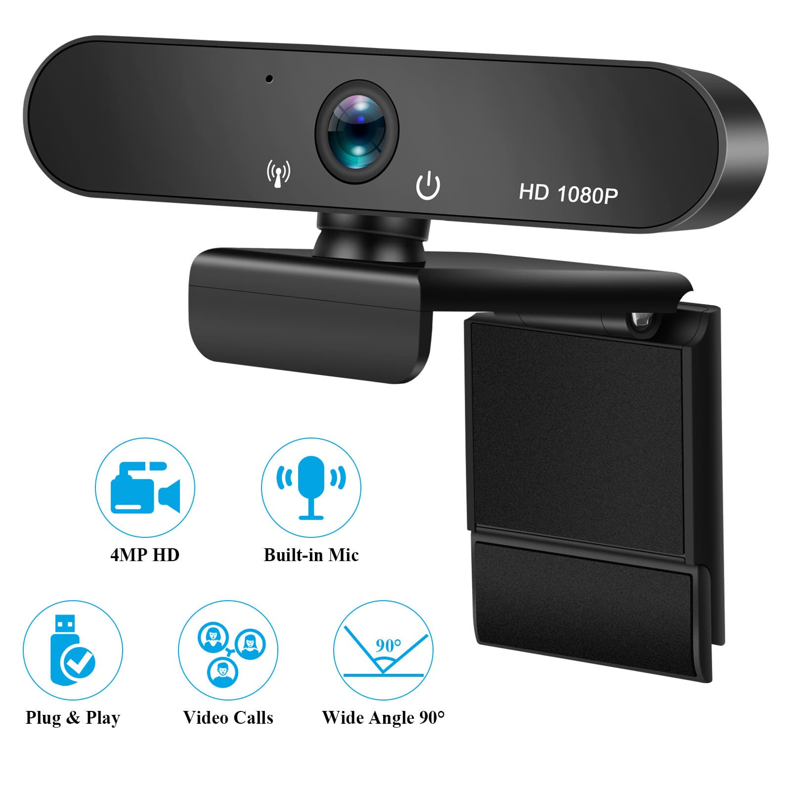 New 2K, 4K USB Driver-Free Webcam for Online Classes, Live Streaming, Computer Teaching, and Meetings
