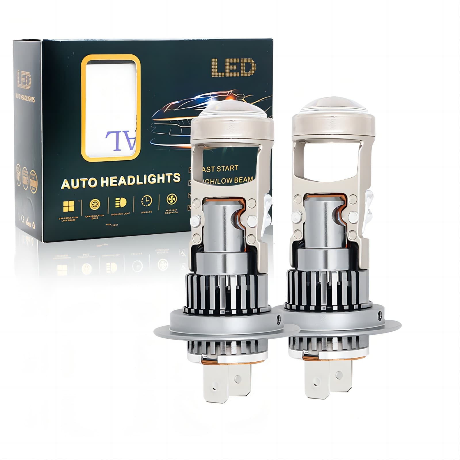 M01R Plug-in Integrated H7 Lens H11 9005/9006/9012 Cutoff Line Car Motorcycle LED Headlight