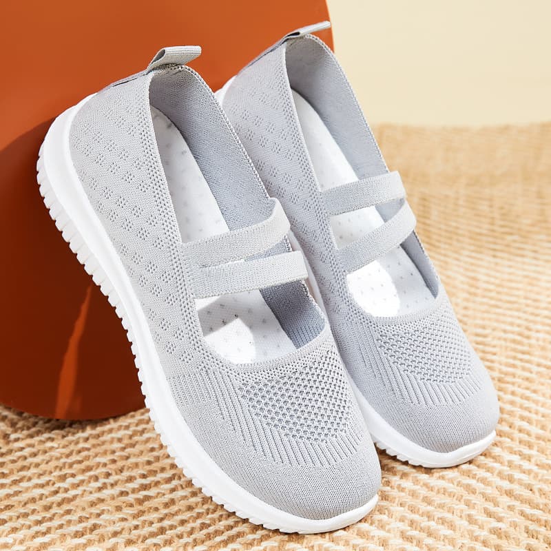 Autumn Women's Shoes Fly-knitted Casual Soft-soled Mom Shoes New Fashion Comfortable Breathable Ladies Slip-ons