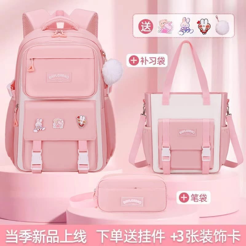 26 New Middle and High School Student Schoolbags Girls 1-3-6-9-12th Grade Large Capacity Burden-Reducing Children's Backpacks