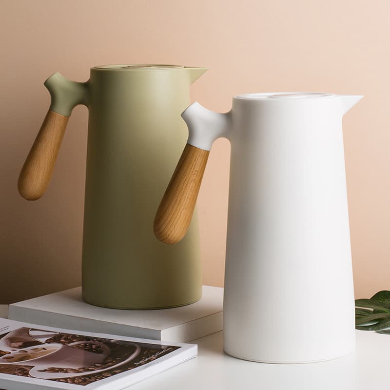 Nordic Thermos Jug for Home Use, Glass Lined Hot Water Bottle, Large Capacity Coffee Pot 1L