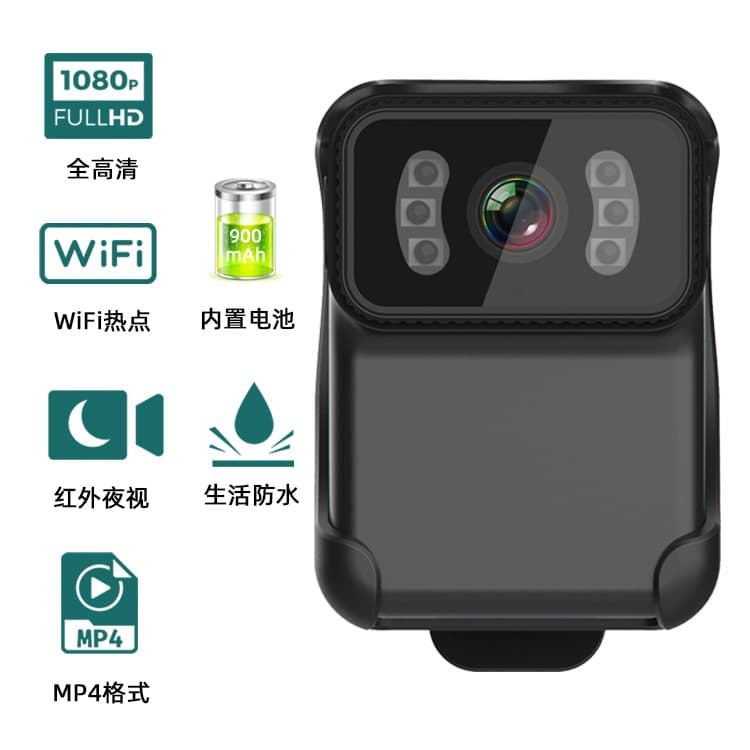 CS02 HD 2MP DV Camera Clip-on MP4 Recorder Built-in Hotspot One-click Share SQ11