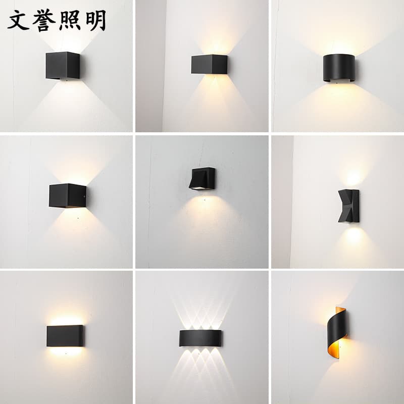 Outdoor Waterproof Wall Light LED Exterior Wall Lamp Outdoor Front Door Corridor Wall Washer Double Head Luminous Aluminum Wall Sconce