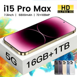 Cross-Border Foreign Trade Phone i15 Wholesale New 16+1TB Android Large Memory Phone i15 ProMAX