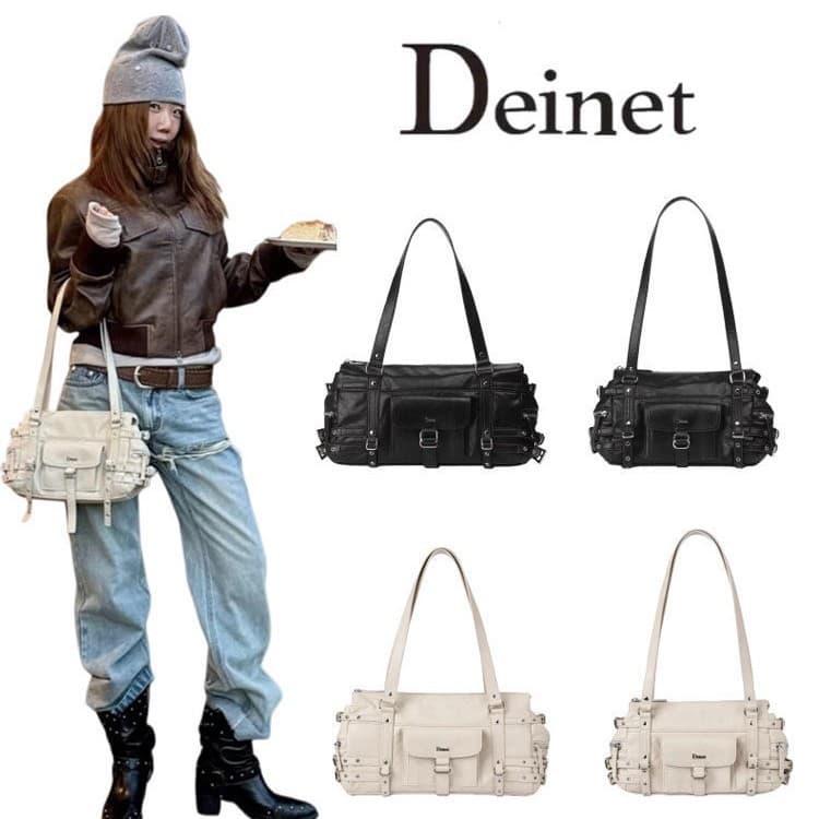 Korean Niche Deinet Bag Women's 2026 New Large Capacity Commuter Motorcycle Bag Studded Underarm Bag Shoulder Bag
