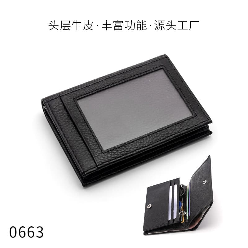 Cross-border short leather men's and women's half-fold wallet foreign trade vertical multi-card hidden buckle wallet wholesale