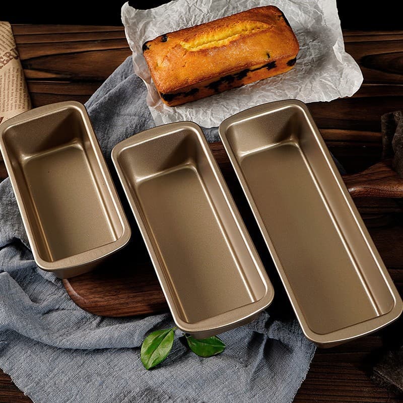 Baking Tool Non-stick Carbon Steel Brown Bear Toast Box Flat Edge Rectangular Gold Oven Baking Bread Cake Mold