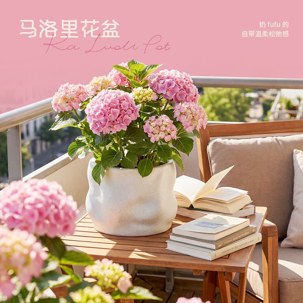 Jiabao Rui Mallory Flower Pot Nordic Desktop Small Flower Pot for Office Living Room Greenery Four-Season Plastic Flower Pot