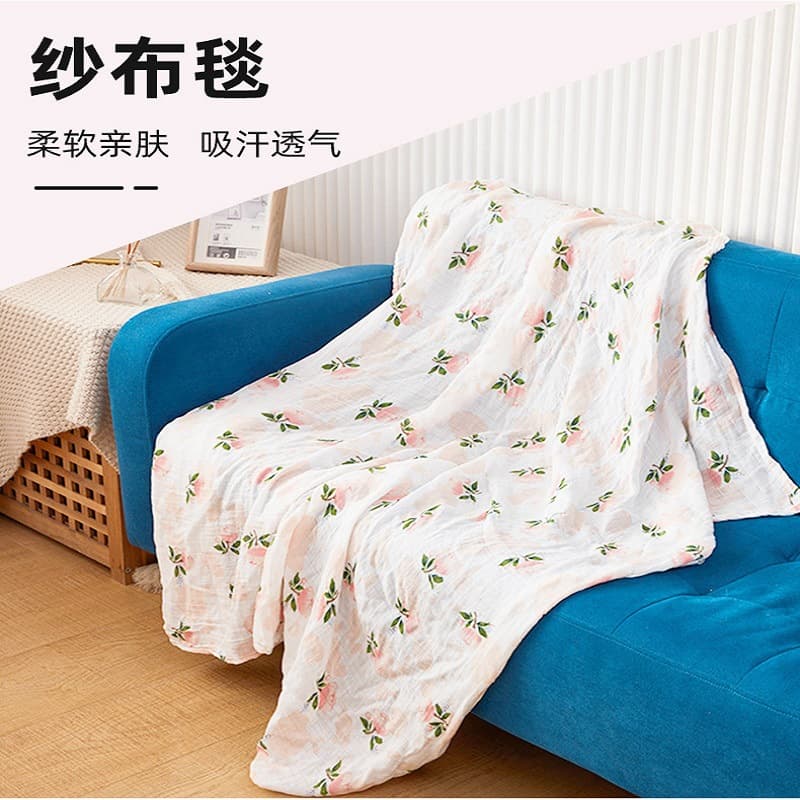 Muslin Bamboo Cotton Blanket Baby Pure Cotton Gauze Swaddle Wrap Newborn Infant Swaddle Towel Custom
