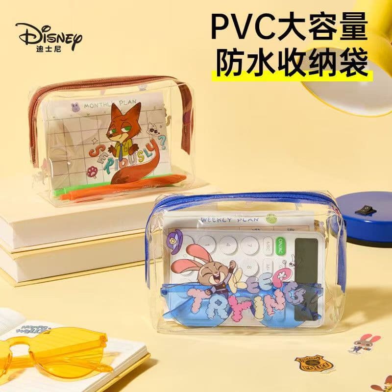 Disney Zootopia Judy Nick Cosmetic Bag PVC Transparent Waterproof Large Capacity Storage Pouch Toiletry Bag