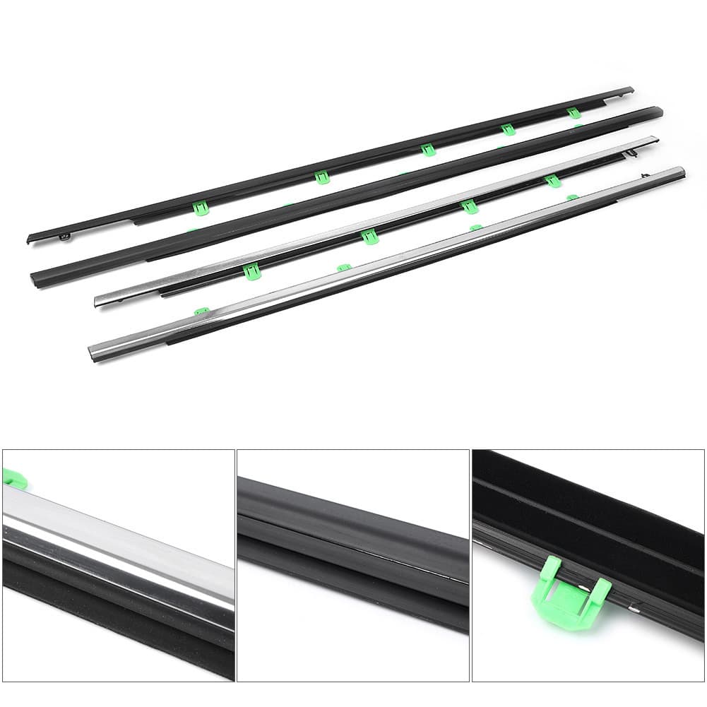 For 2012-2016 Honda CRV Door Glass Outer Weatherstrip, Window Water Deflector Trim Chrome Seal Strip
