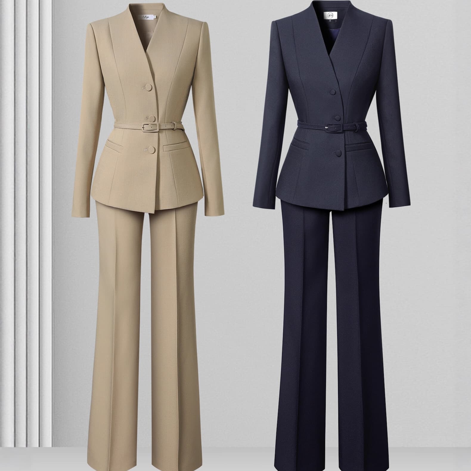 Professional Blazer Suit Set for Women Autumn Formal Wear, Elegant Commuting Office Uniform, Jewelry Store Sales Office Workwear