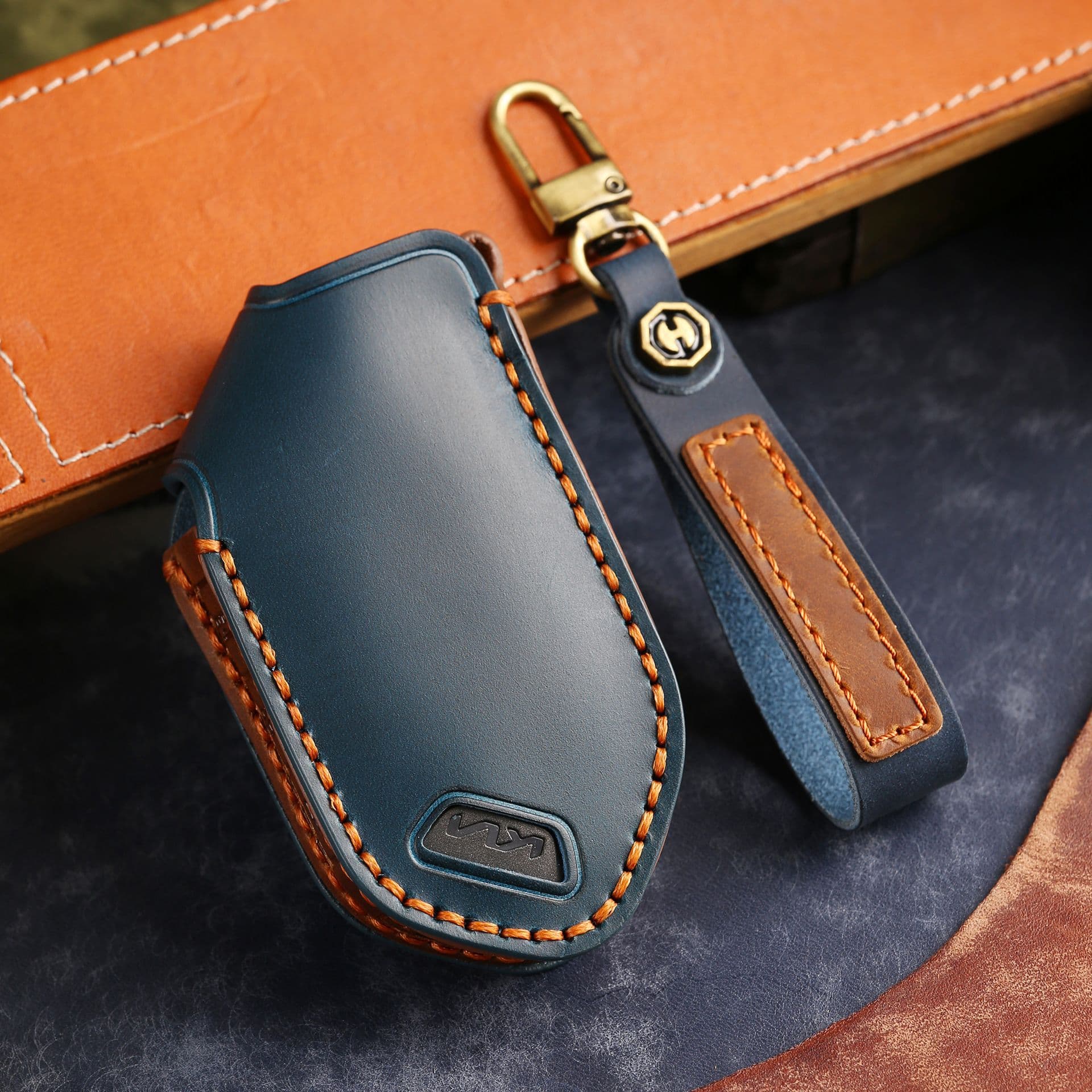 Handmade Genuine Leather Key Case for New Kia/KN KIA Sorento Carnival Business Car, Korea Cross-border