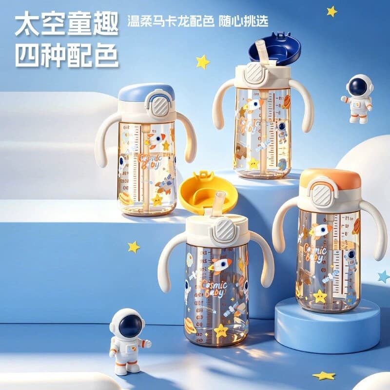 Children's Water Bottle Baby Straw Cup PPSU Drinking Cup Flip Lid Anti-Drop Portable Direct Drink Straw Cup Infant Water Cup