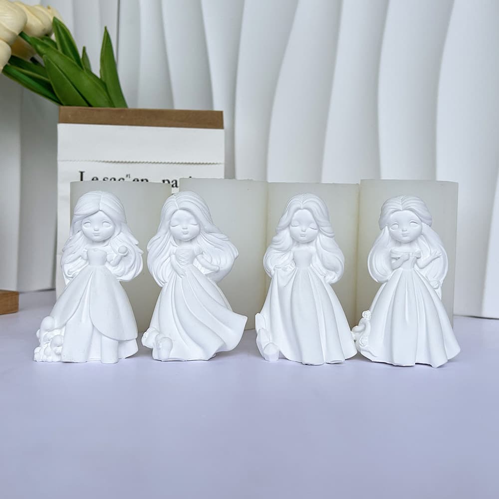 Princess Diary Cartoon Plaster Doll Silicone Mold DIY Aromatherapy Plaster Doll Stall Candle Mold