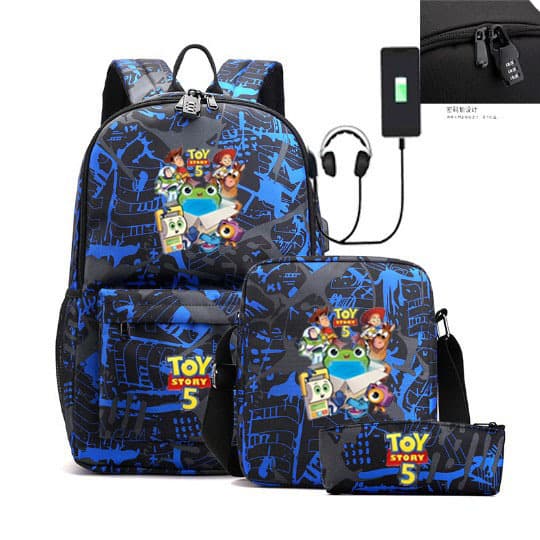 New Toy Story Toy Story5 peripheral school bags for primary and secondary school students school bags lunch bags pencil bags three-piece set
