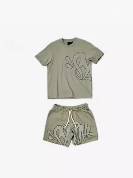 EU/US Street Hip-Hop Men's Letter Print Loose Short Sleeve Top Summer Men's Trendy Casual Sports Set