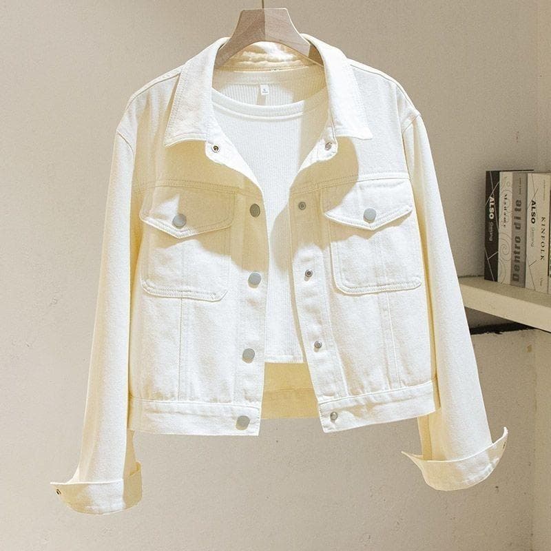 Hong Kong Style Short Denim Jacket for Women 2025 New Season, Loose Casual Jacket for Petite, Versatile Top Outerwear
