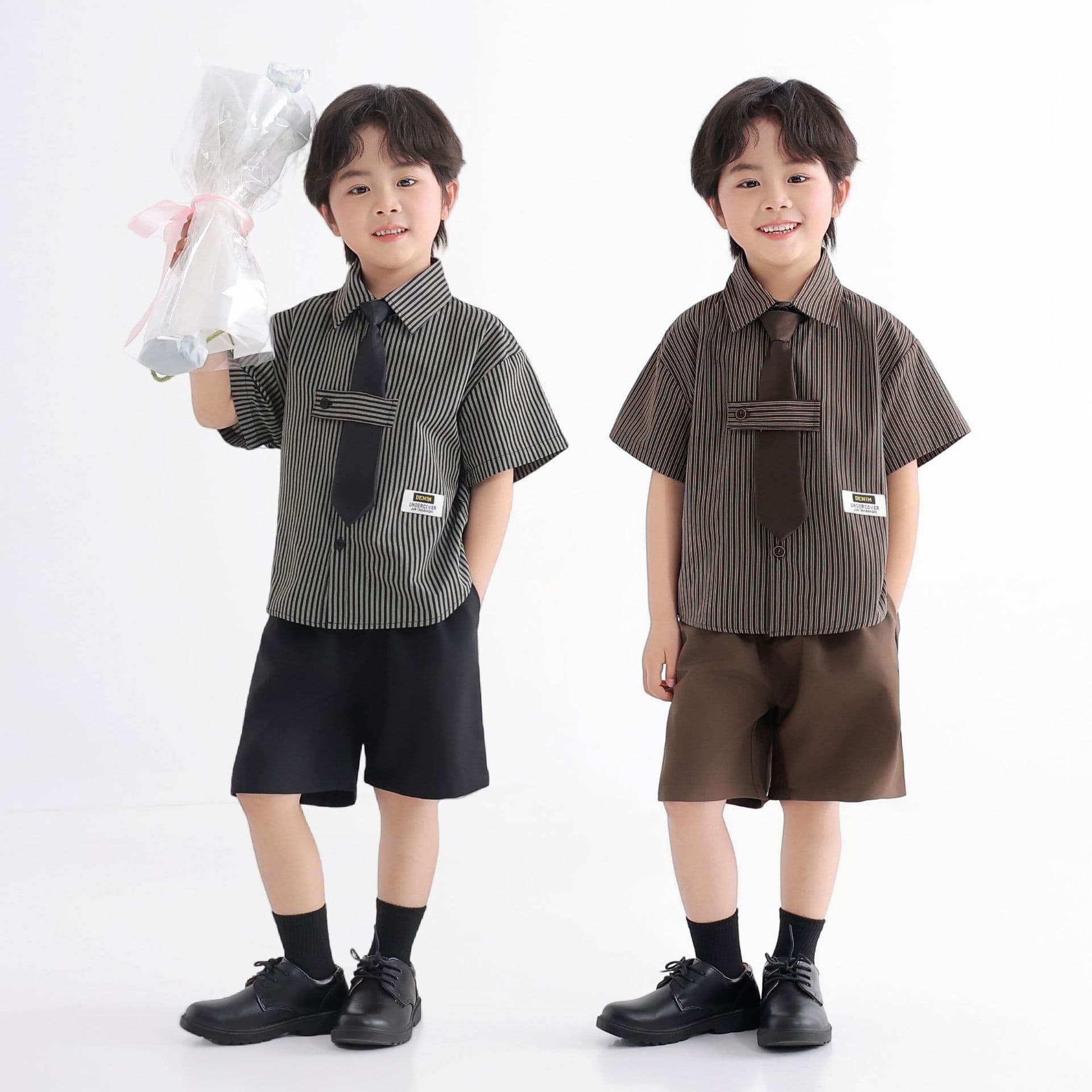 School Style Boy Suit Set 2025 Spring Children Casual Blazer Handsome Boy Model Runway Performance Outfit