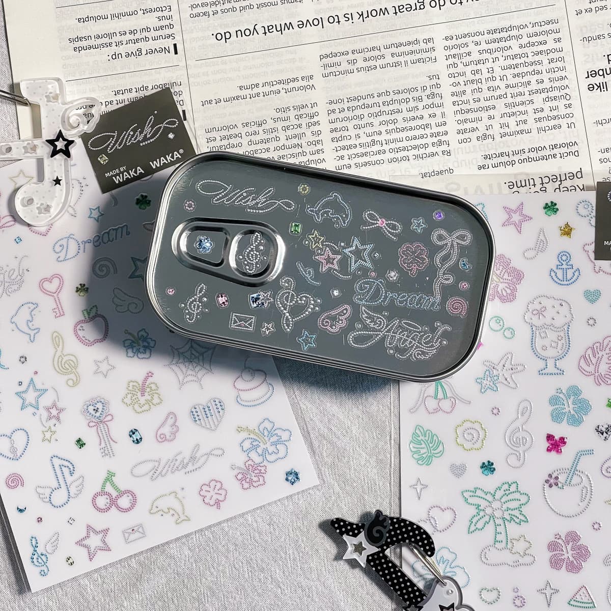 Handbook stickers UV transfer stickers lace diamond decorative stickers mobile phone transfer Guka decorative stickers Waka Waka