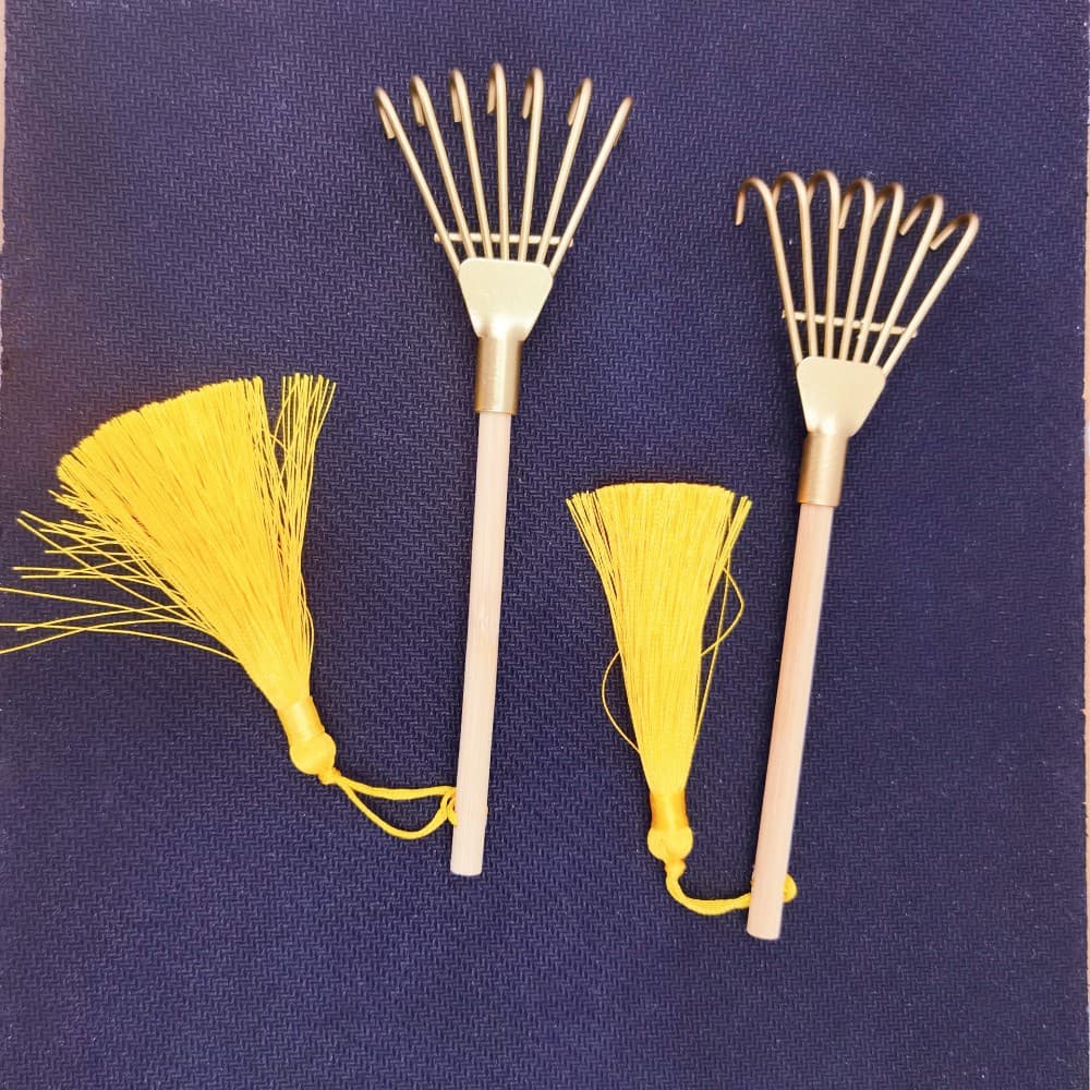Mini Gold Seven-Tooth Incense Rake Home Decorative Craft Ornament Photography Prop