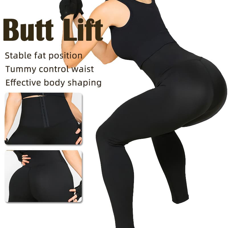 Kaka Same Style Buttoned Waist Shaping Yoga Training Long Tummy Control Shapewear Cross-Border Plus Size Body Shaping Butt Lifting Pants
