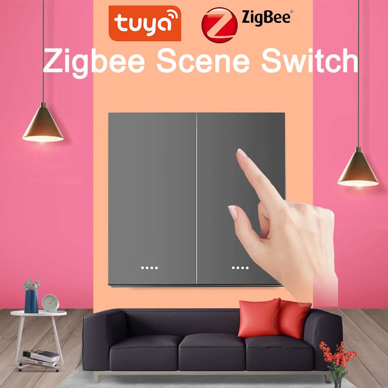 Zigbee Smart Sticker Switch, Tuya Smart Wireless Scene Switch Remote Control for Smart Home Remote Linkage