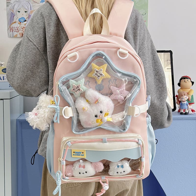 Japanese Sweet Girl Anime Ita Bag, High Appearance Cute Star Backpack, Campus Large Capacity Backpack for Female Students