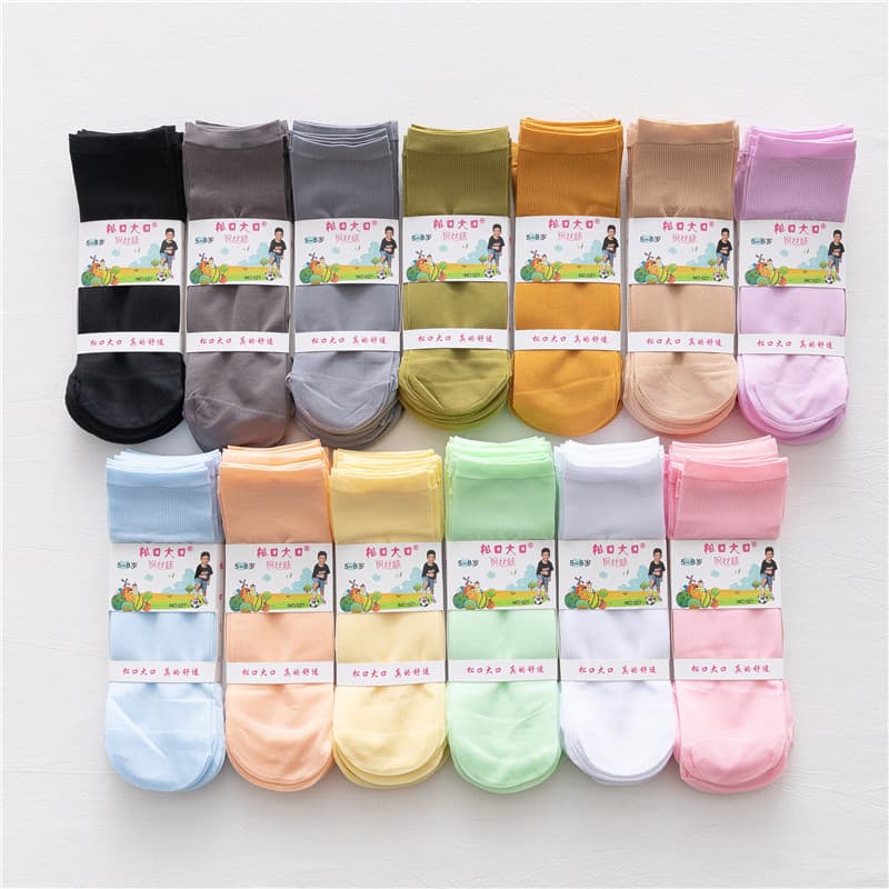 Children's Socks, Stockings, Ankle Socks, Summer Thin Style, Girls Spring Summer Ice Silk Candy Velvet Crystal Thread Stockings
