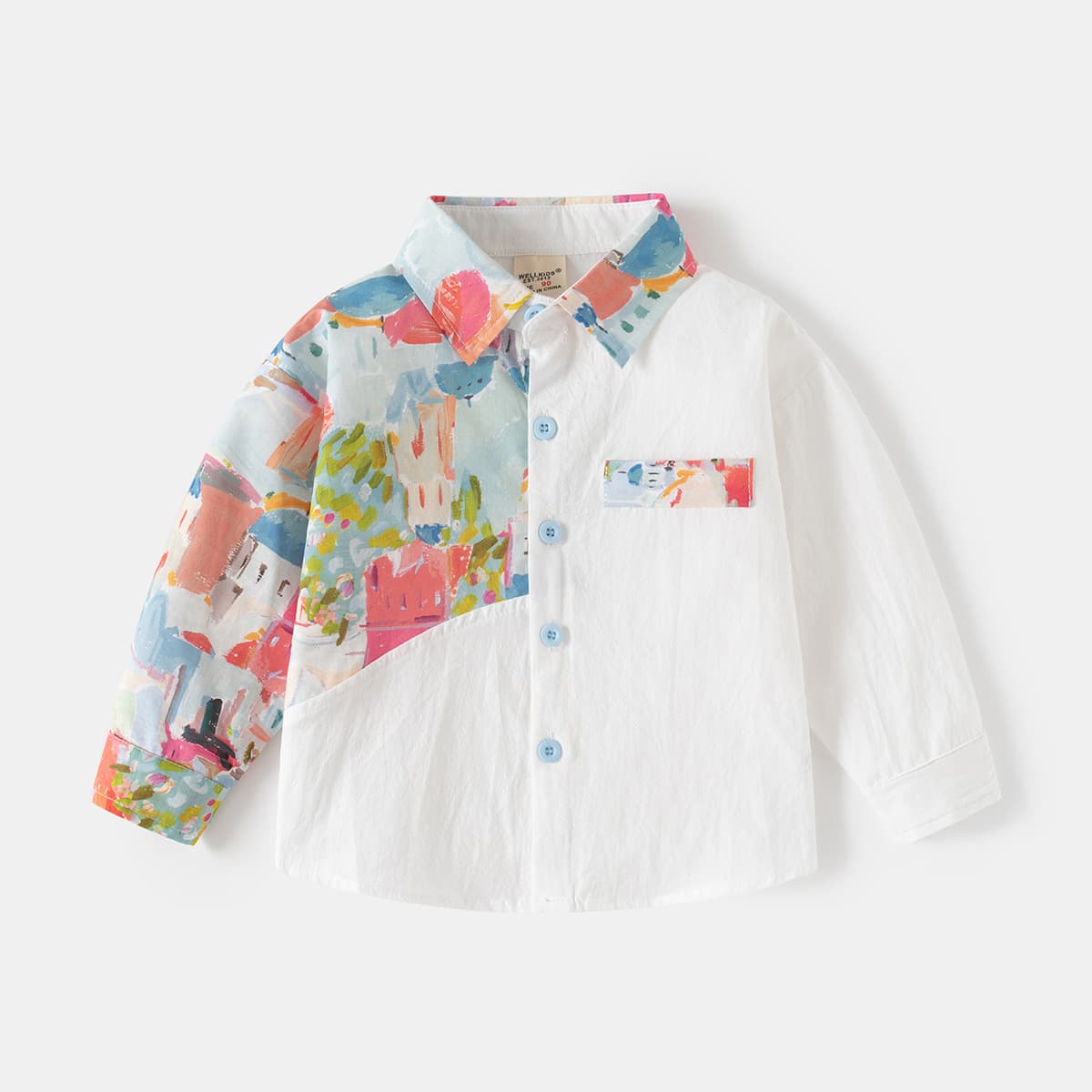 Kids Shirt Boys Korean Style Casual Top Girls 2025 Autumn New Baby Cartoon Painted Top Wholesale