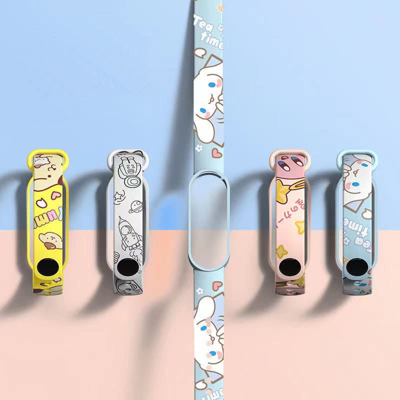 For Mi Band 9 Strap, Mi Band 3/4/5/6/7 Cartoon Printed Wristband, Mi Band 8 Strap