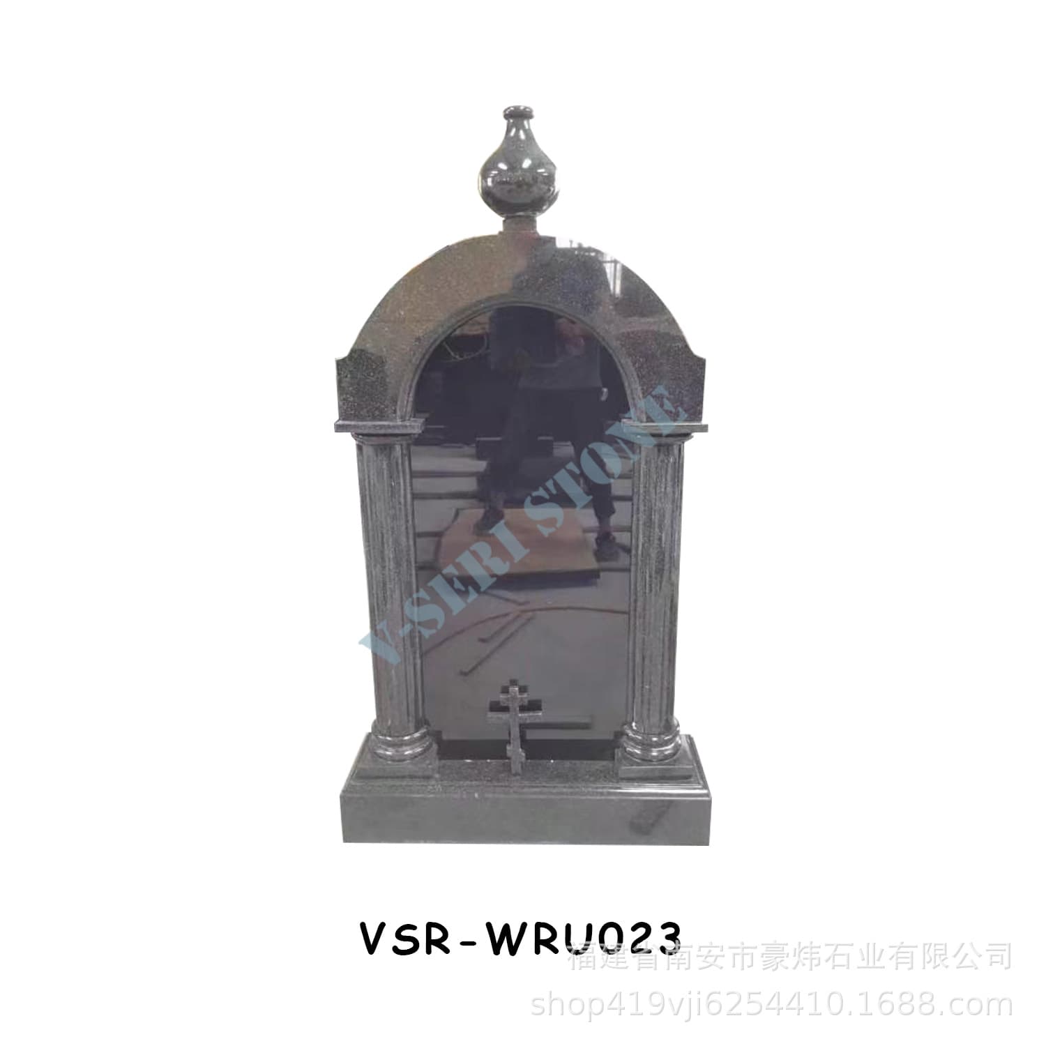 Cross-border custom Russian-style granite headstone, traditional craft engraving, supports orders starting from 1 piece