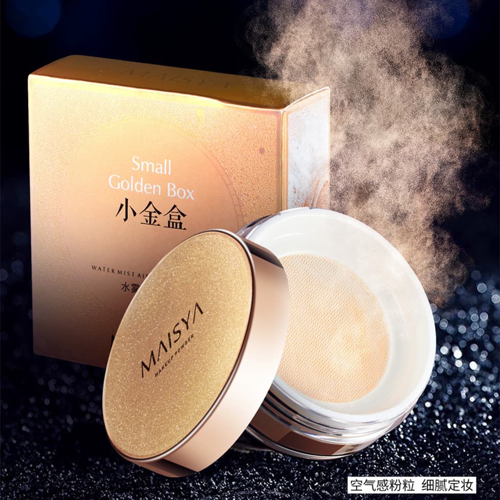 Mazhiya Little Gold Box Water Mist Air Powder Balances Oil, Refines Skin, Sets Makeup, Water-Resistant, Waterproof, Non-Smudge