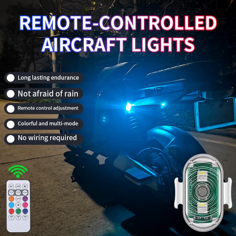 Wireless Remote Control Aircraft Light Car Motorcycle Universal Colorful Flashing Warning Light Drone Pilot Light Rechargeable